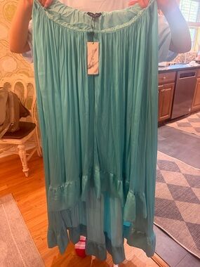 Unbranded Aqua High-Low Chiffon Dress